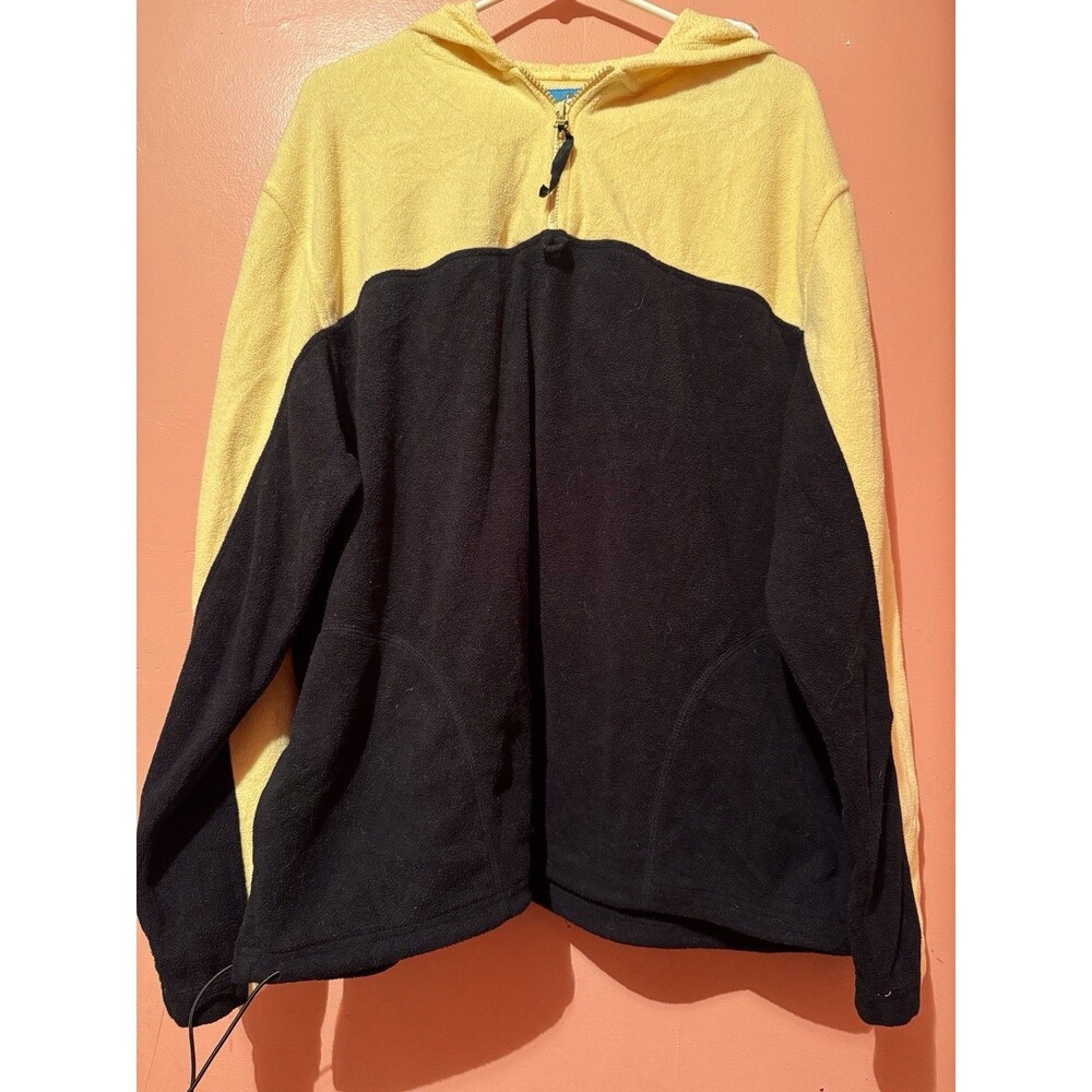 Roundly Ridge Mens Sweater XL Extra Large Black Yellow Warm Quarter Zip